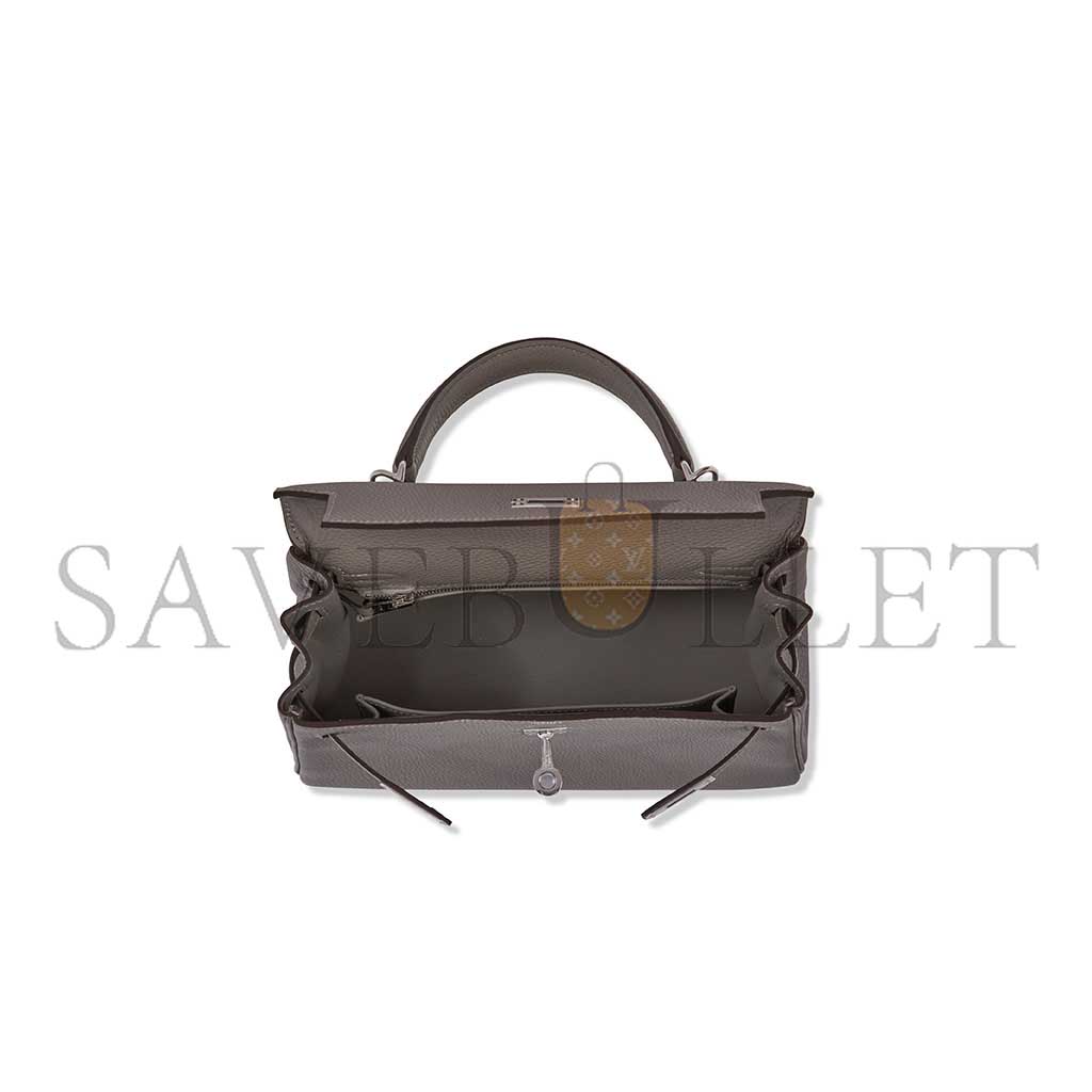 H**mes togo leather retournÉ kelly 25 with palladium hardware (25*17*7cm)